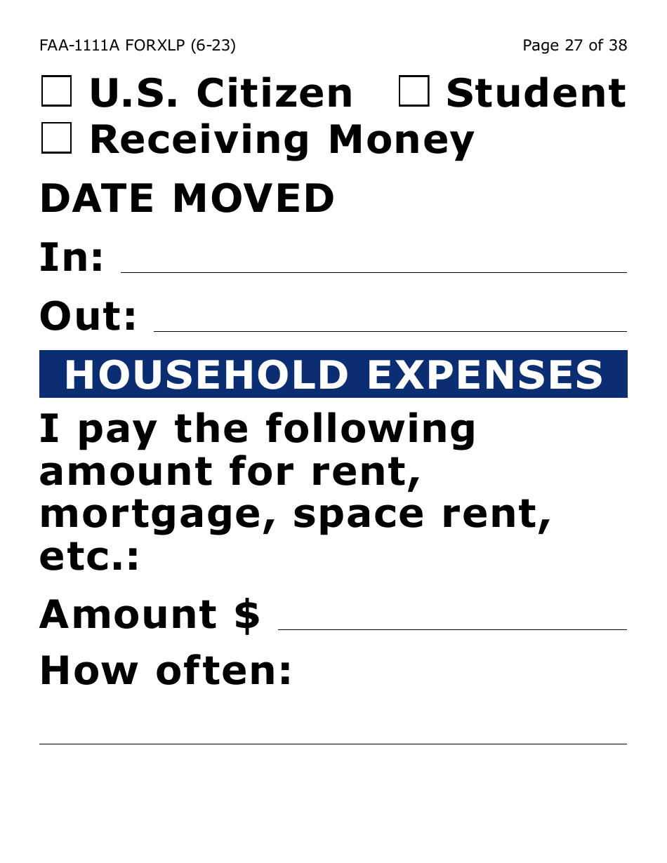 Form FAA-1111A-XLP Participant Statement Verification Worksheet (Extra Large Print) - Arizona, Page 27