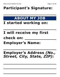 Form FAA-1111A-XLP Participant Statement Verification Worksheet (Extra Large Print) - Arizona, Page 4