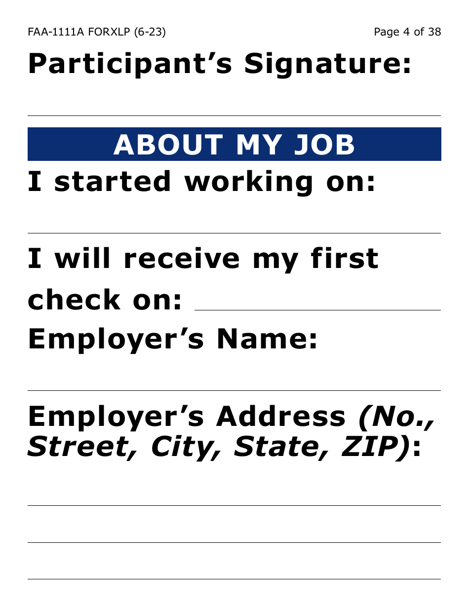 Form FAA-1111A-XLP Participant Statement Verification Worksheet (Extra Large Print) - Arizona, Page 4