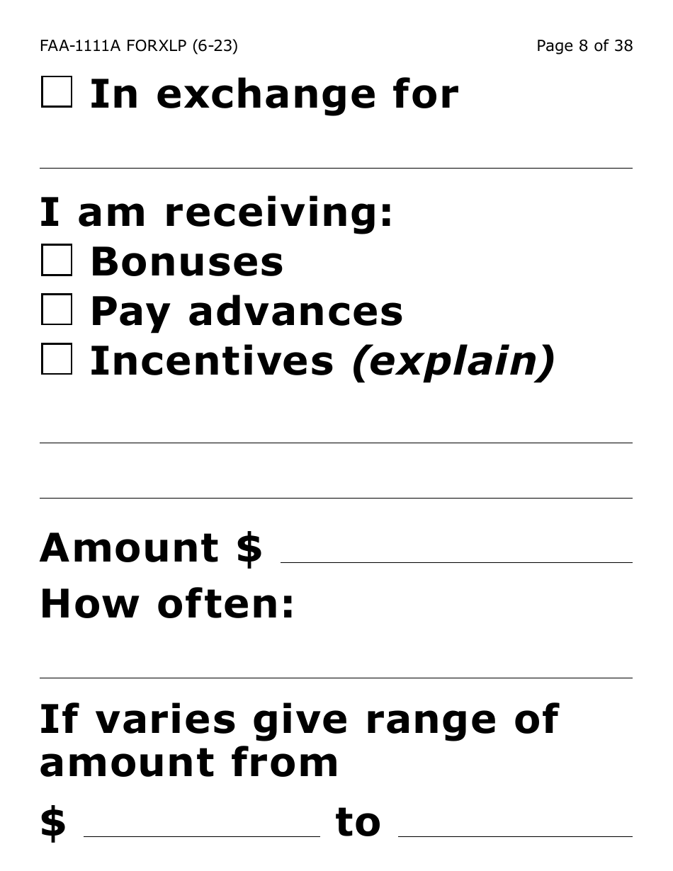 Form FAA-1111A-XLP Participant Statement Verification Worksheet (Extra Large Print) - Arizona, Page 8