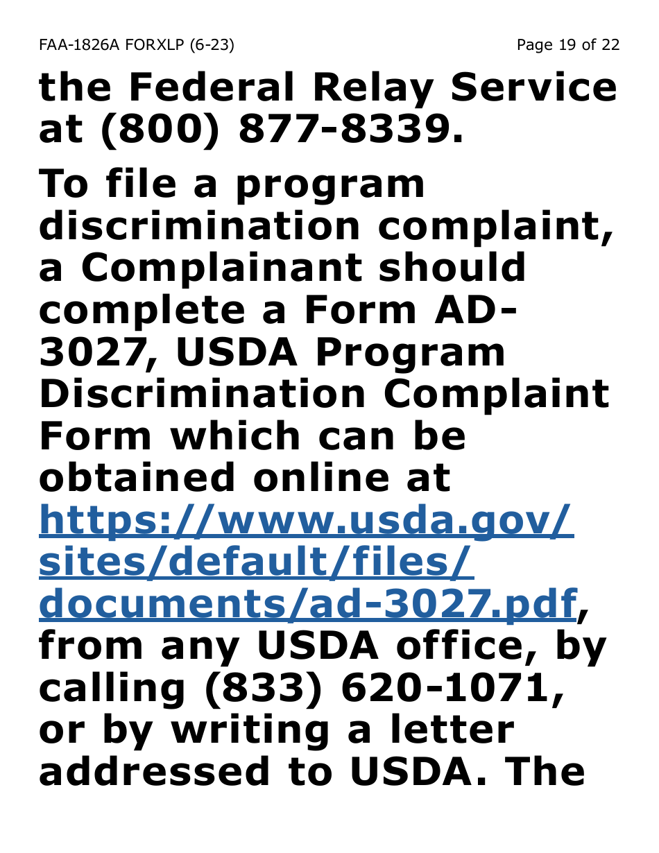 Form FAA-1826A-XLP Nutrition Assistance (Na) Authorized Representative Request (Extra Large Print) - Arizona, Page 19