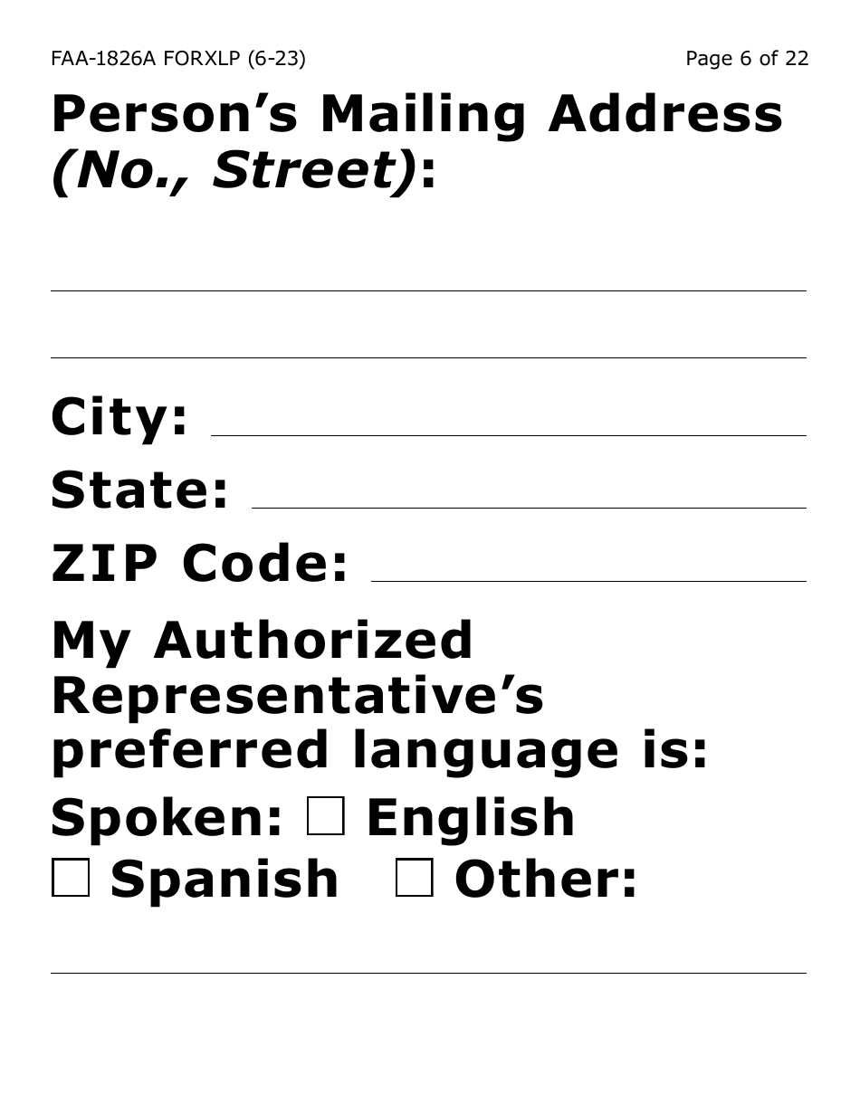 Form FAA-1826A-XLP Nutrition Assistance (Na) Authorized Representative Request (Extra Large Print) - Arizona, Page 6