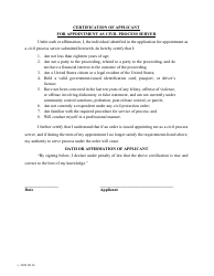 Application for Appointment as Civil Process Server - Franklin County, Ohio, Page 2