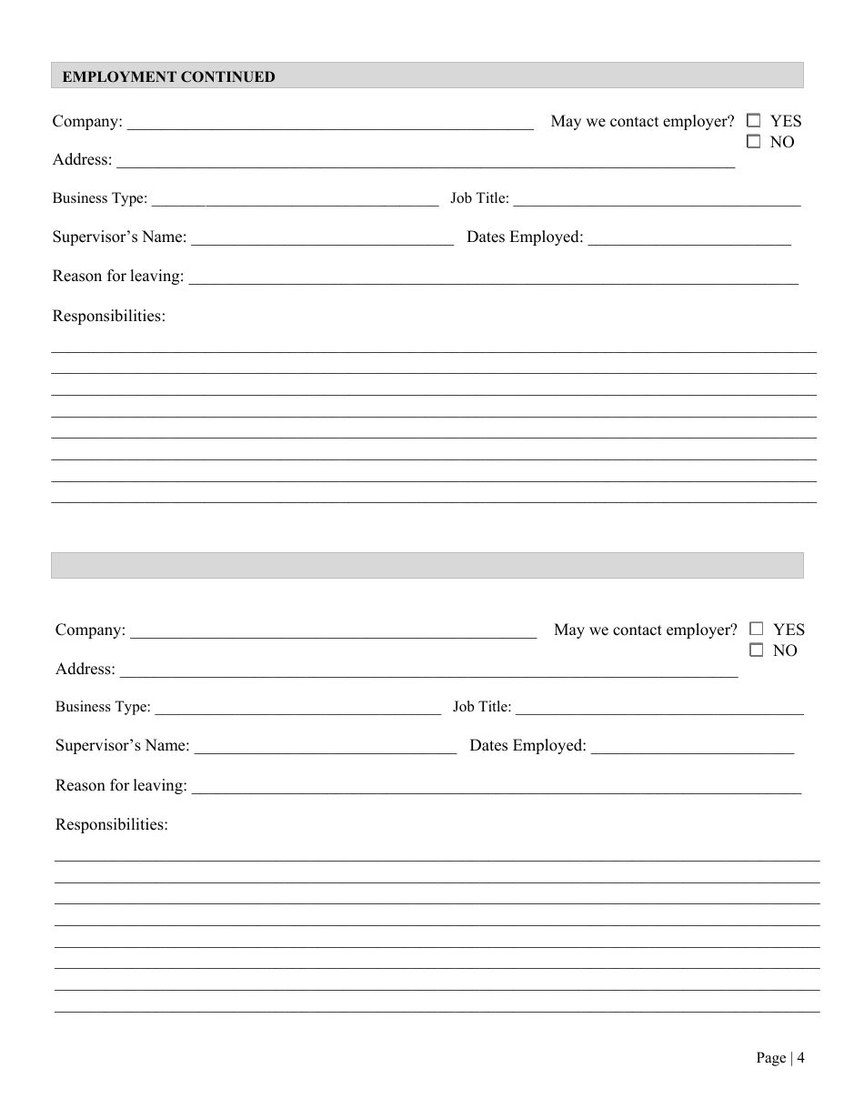 Application for Employment - Franklin County, Ohio, Page 4