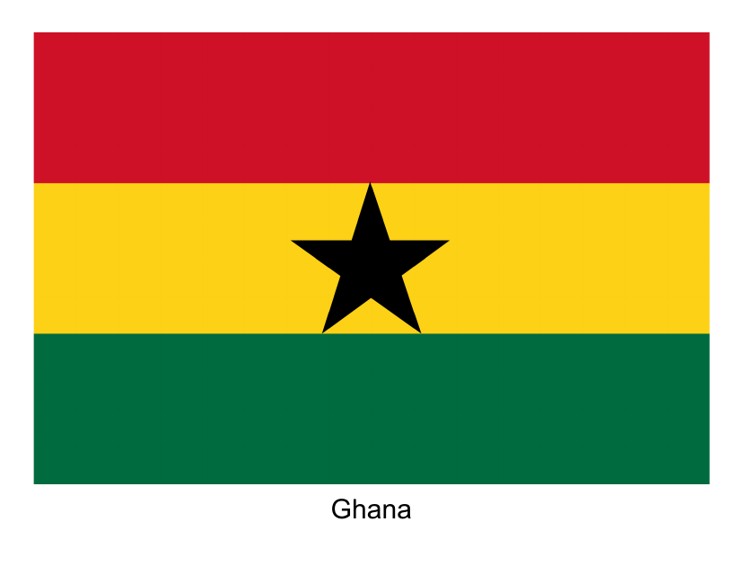 Ghana Flag Template - A high-quality editable template of the Ghana flag design.