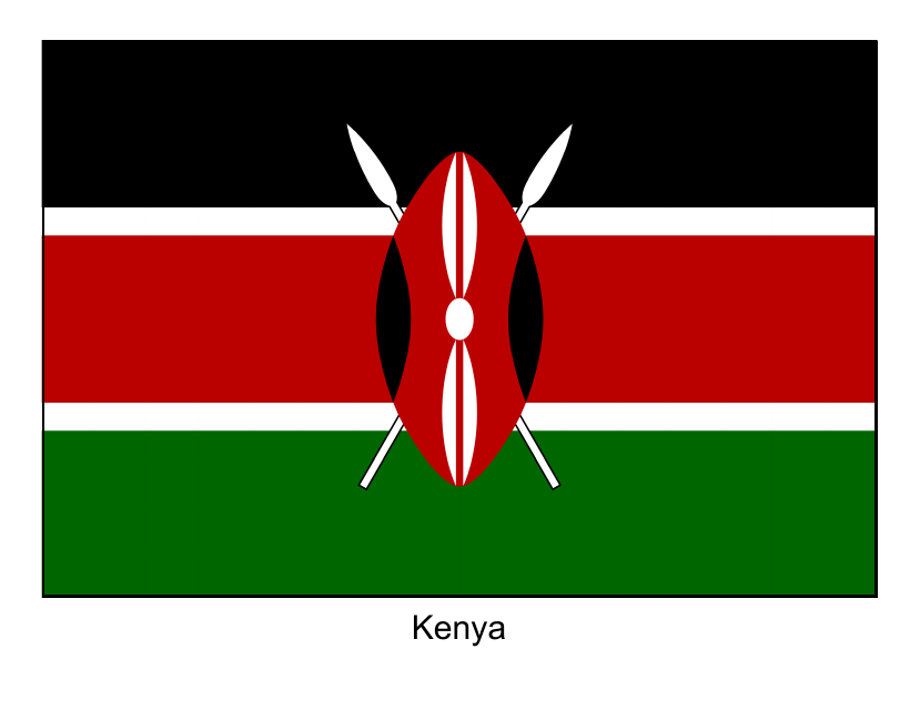 Kenya Flag Template for Documents