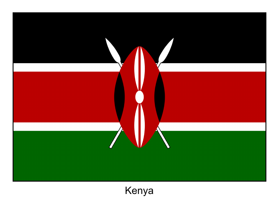 Kenya Flag Template for Documents