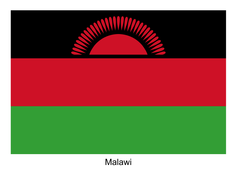 Malawi Flag Template - Printable and Fillable Format