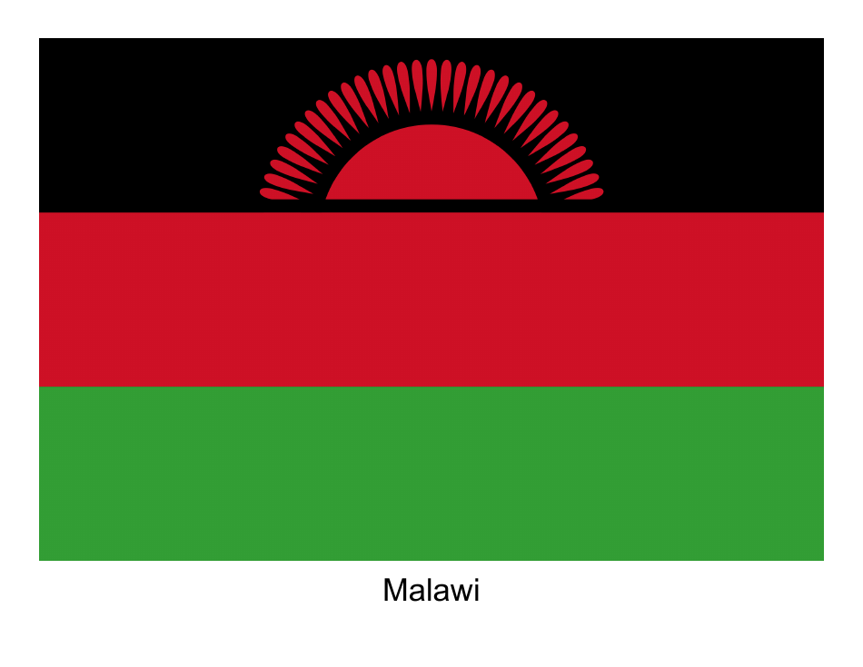 Malawi Flag Template - Printable and Fillable Format