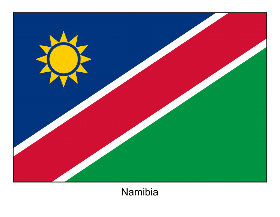 Namibia flag template - Editable design for documents and websites