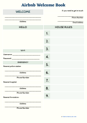 Document preview: Airbnb Welcome Book Template