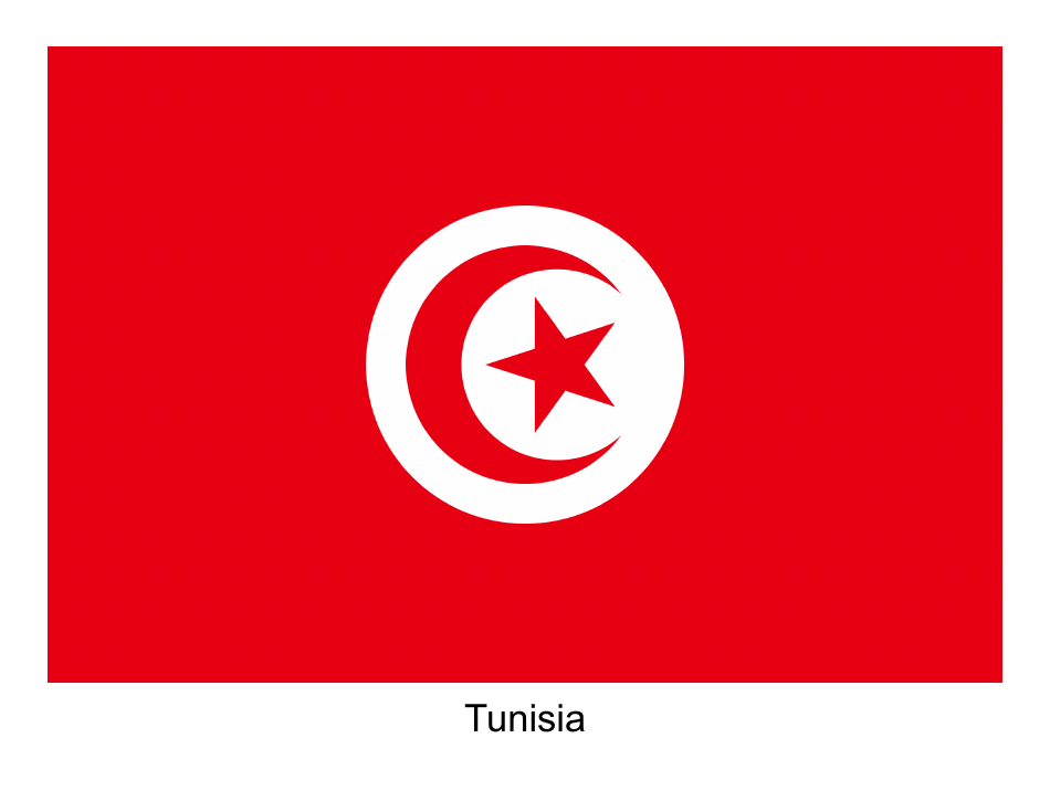 Tunisia Flag Template - Printable Editable