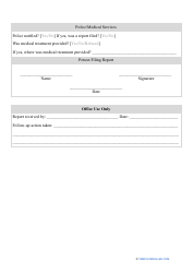 Accident Incident Report Form, Page 2