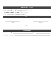 Church Incident Report Form, Page 2