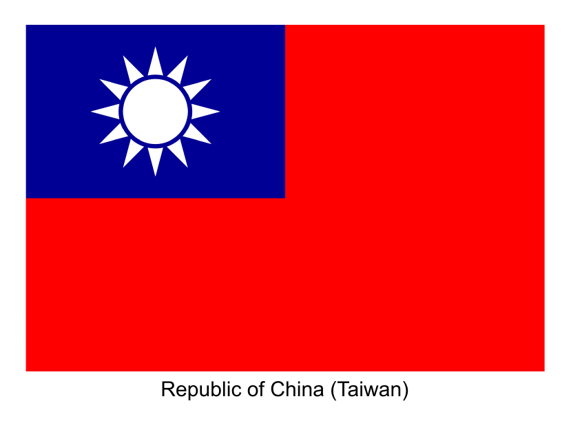 Republic of China (Taiwan) Flag Template - Download High-Quality Image