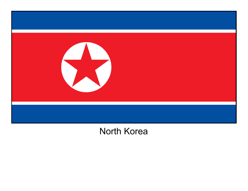 North Korea Flag Template