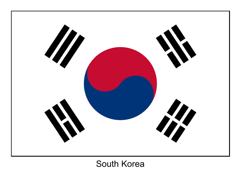 South Korea flag template - Download printable image