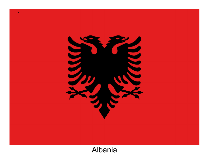 Albania Flag Template - Printable and Customizable Design