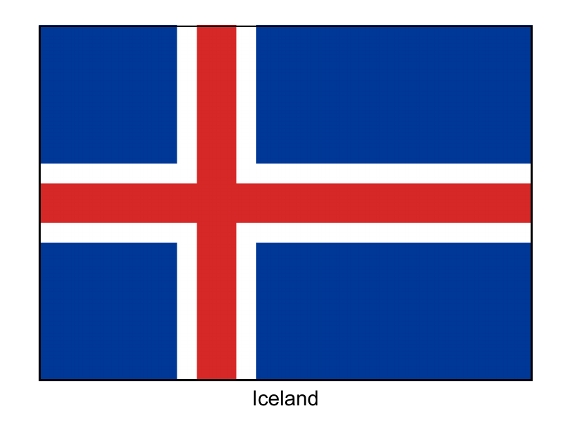 Iceland Flag Template - Easily editable document for creating Iceland flag illustrations.