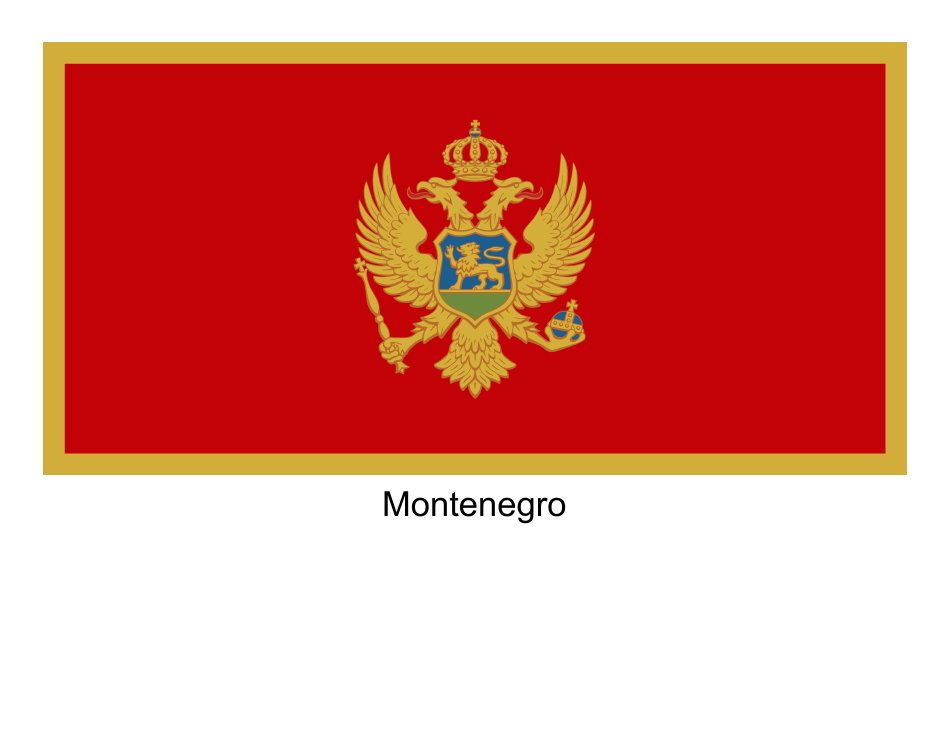 Montenegro flag template