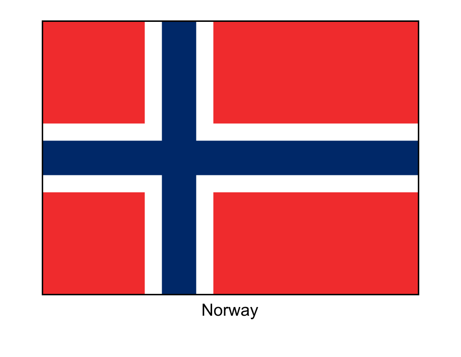 Norway Flag Template - Decorative flag template from TemplateRoller.com
