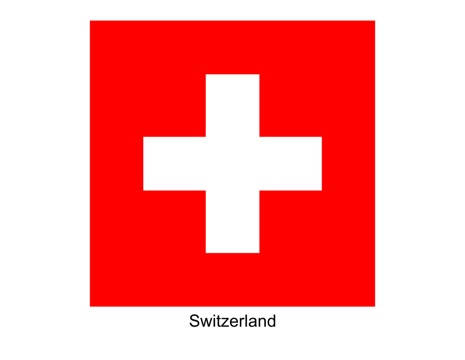 Switzerland flag template - a printable document for displaying the national flag of Switzerland.