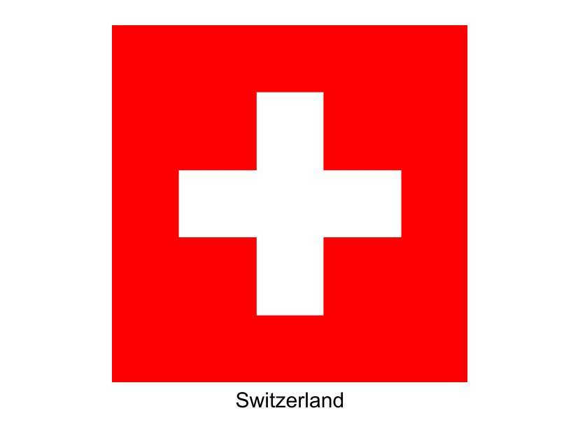 Switzerland flag template - a printable document for displaying the national flag of Switzerland.