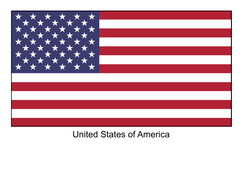 United States of America flag template - Printable document icon