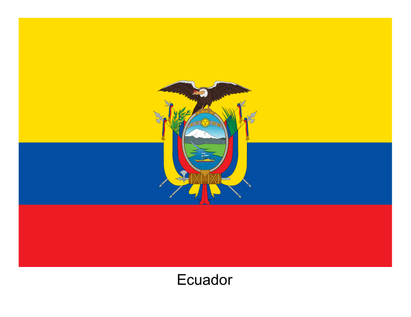 Ecuador Flag Template - Printable and Editable Document