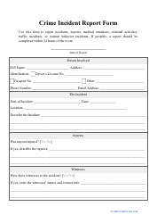 Document preview: Crime Incident Report Form
