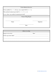 Crime Incident Report Form, Page 2