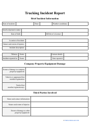Document preview: Trucking Incident Report Template