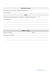 It Incident Report Template, Page 2