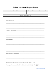 Document preview: Police Incident Report Form