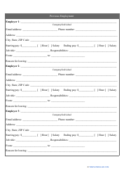 Employment Application Form, Page 2