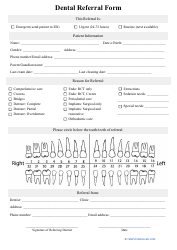 Document preview: Dental Referral Form