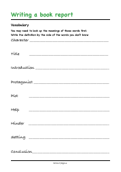 Book Report Template - Green, Page 2