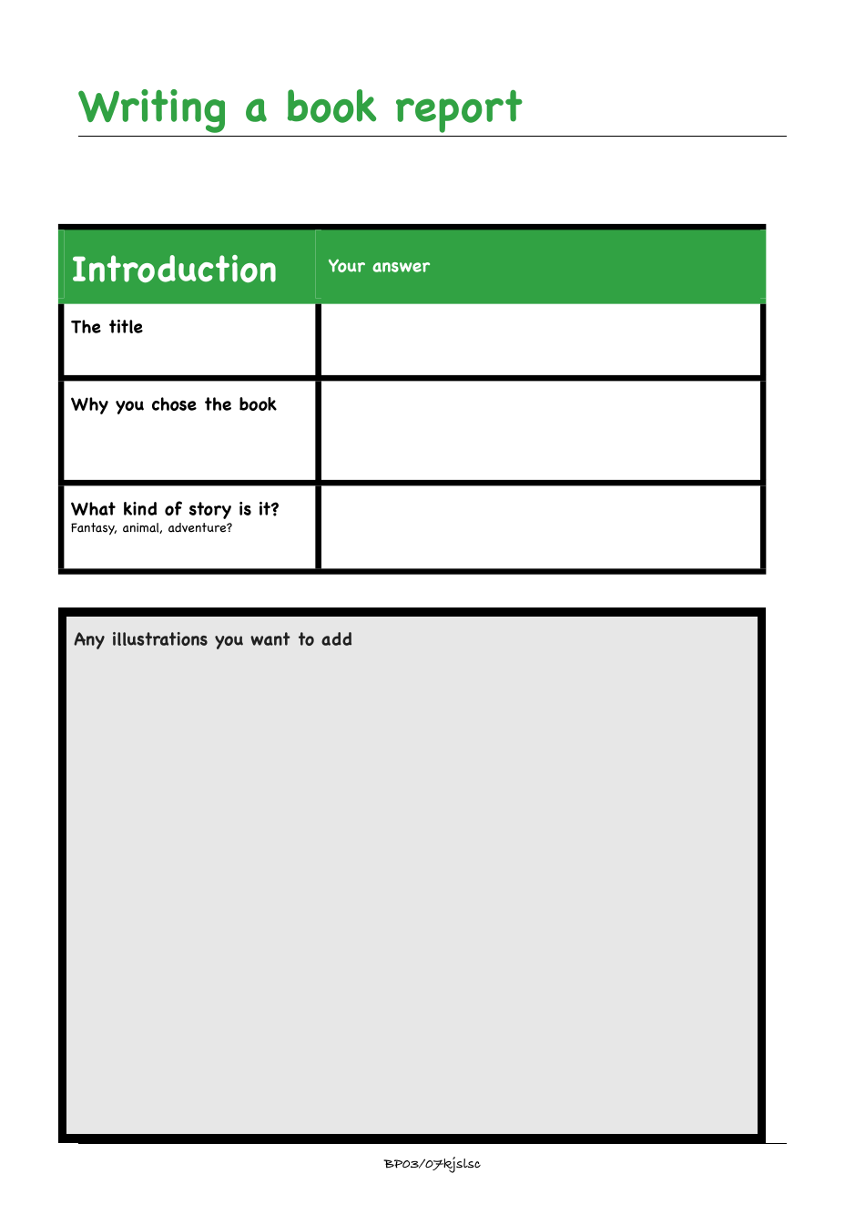 Book Report Template - Green, Page 3