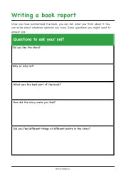 Book Report Template - Green, Page 5