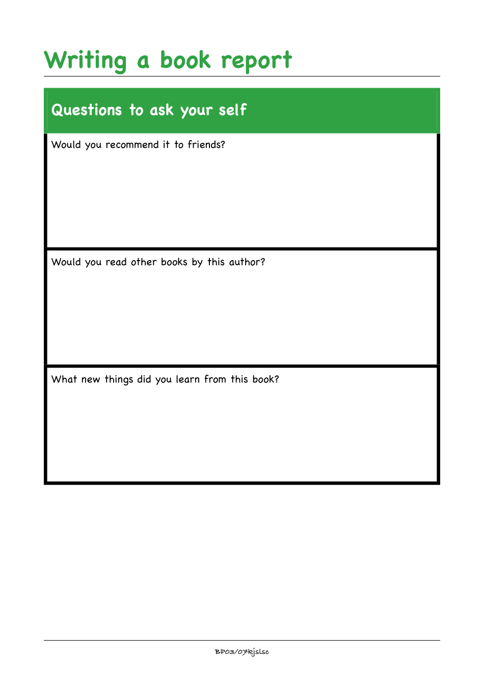 Book Report Template - Green, Page 6