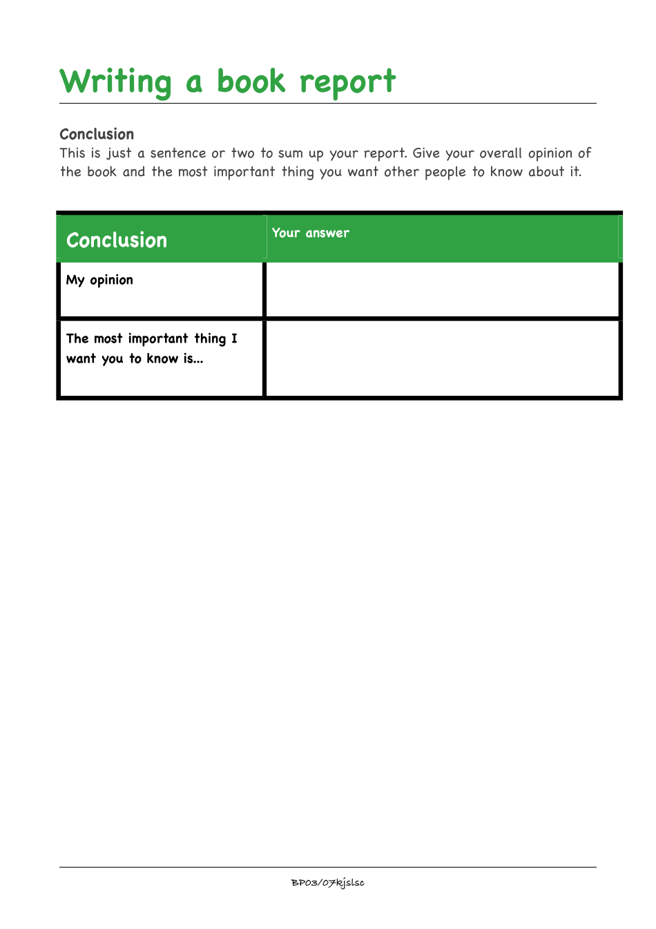 Book Report Template - Green, Page 7