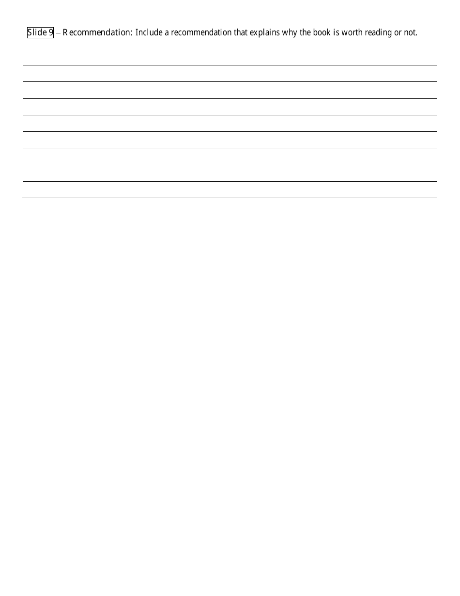 Book Report Planning Form - Powerpoint Presentation, Page 3