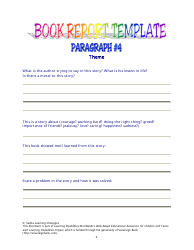 Book Report Template - Sedita Learning Strategies, Page 6