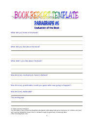 Book Report Template - Sedita Learning Strategies, Page 9
