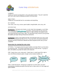 Document preview: Comic Strip Lesson Plan - Advanced Teacher Training