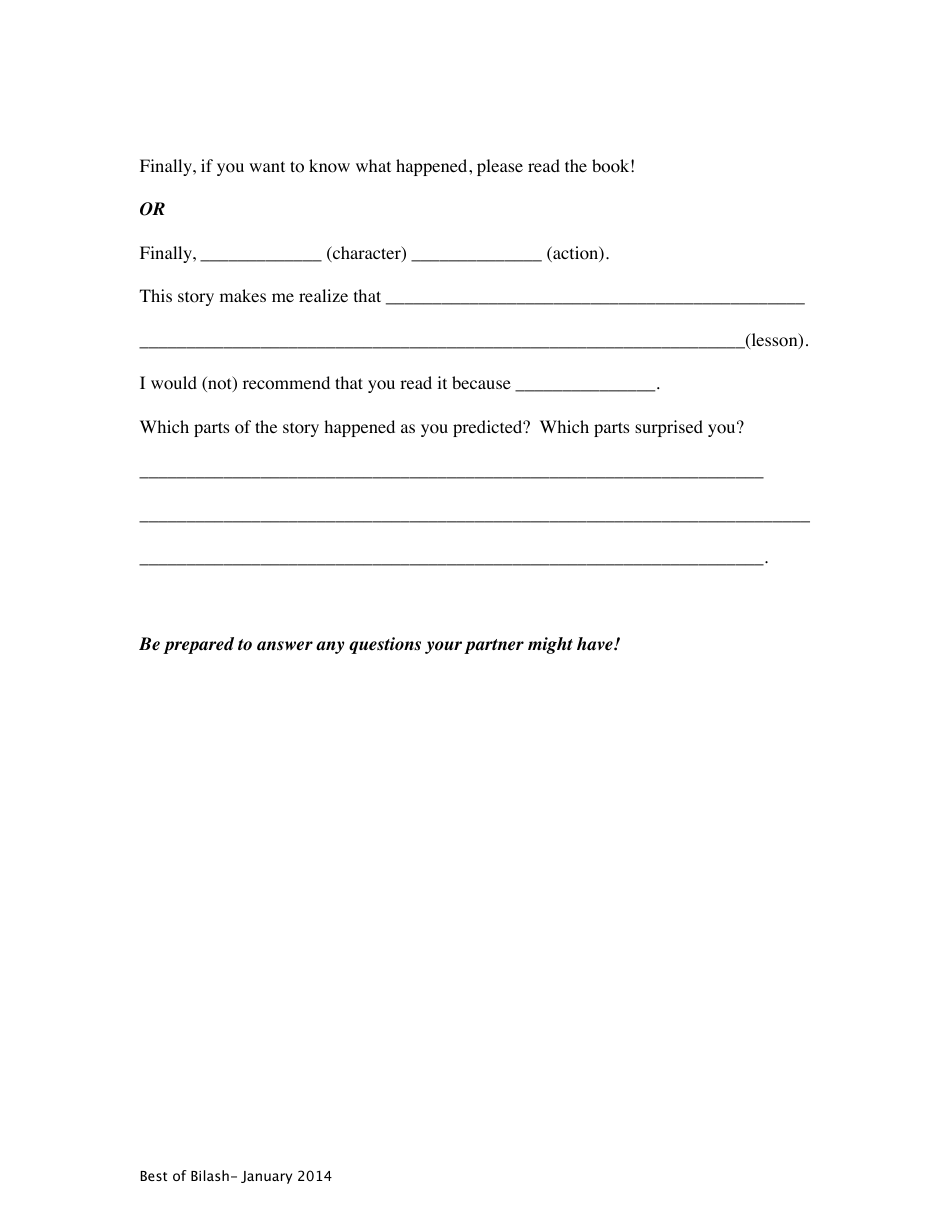 Reading and Retell Templates, Page 10