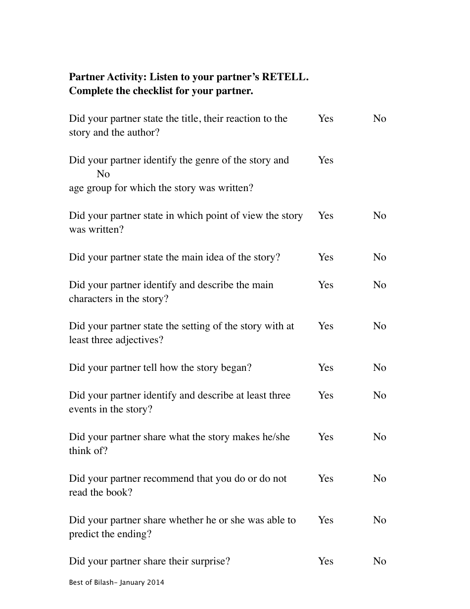 Reading and Retell Templates, Page 18