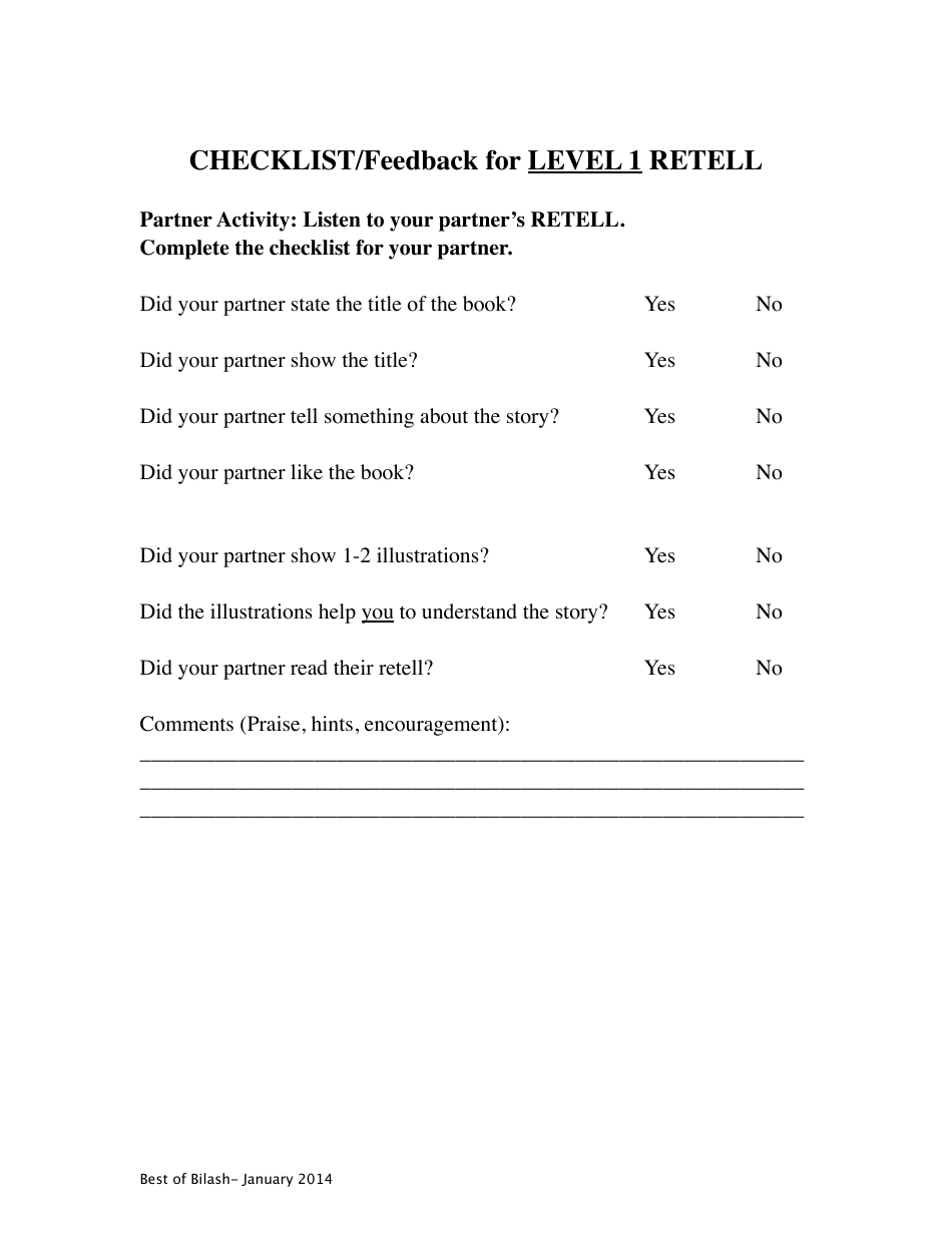 Reading and Retell Templates, Page 3