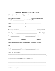 Reading and Retell Templates, Page 4