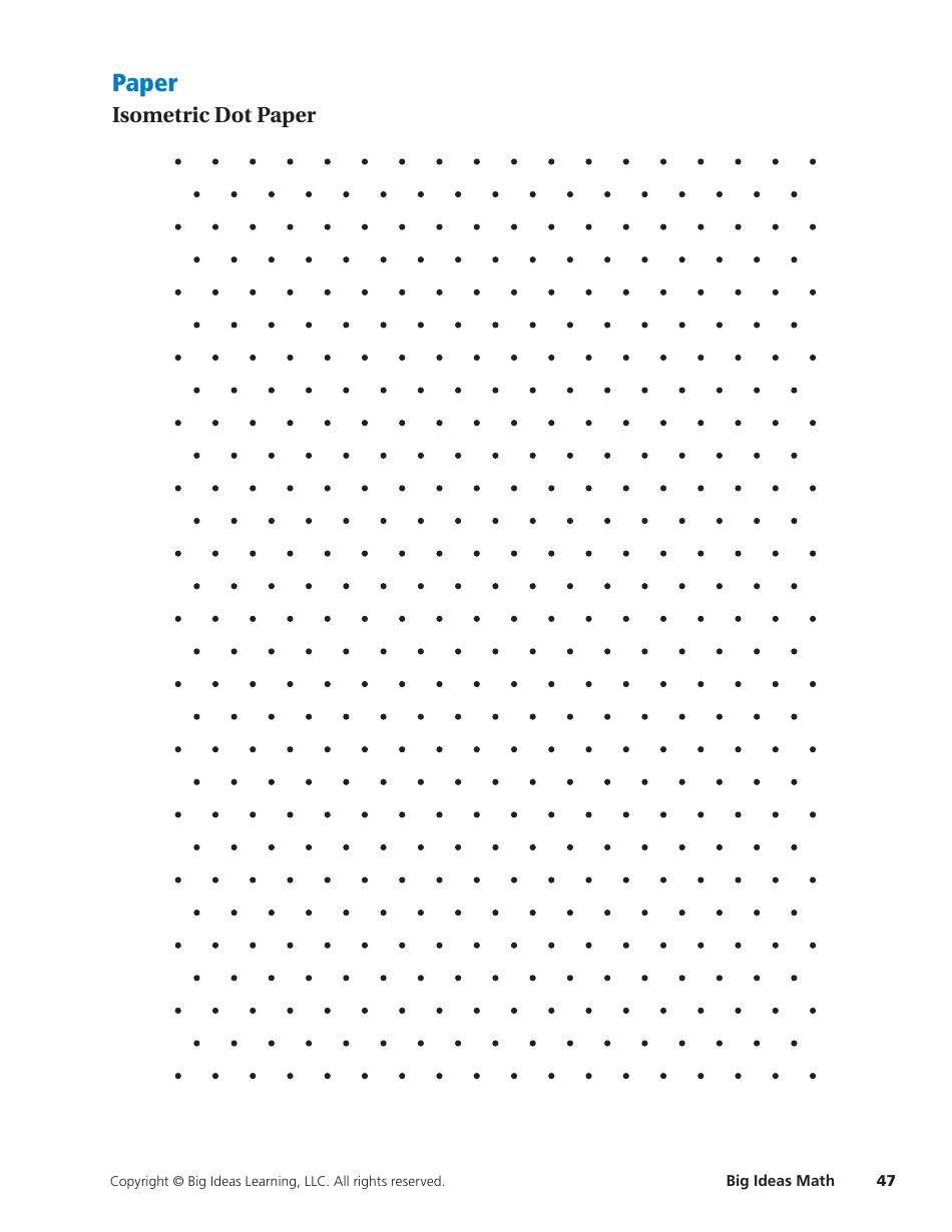 Isometric Dot Paper - Big Ideas Learning, Page 1